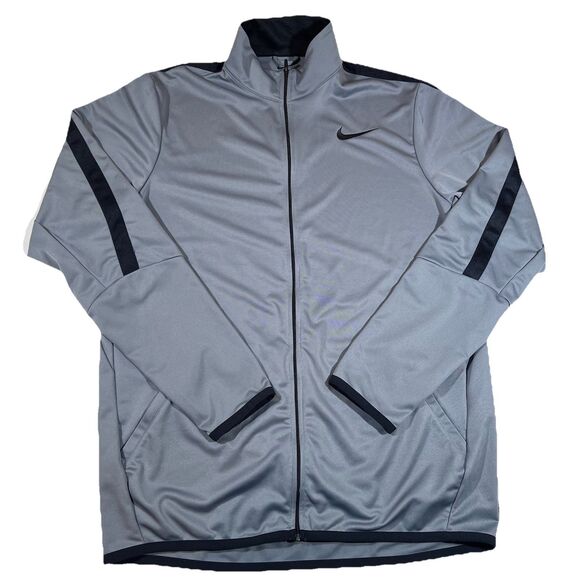 Nike Other - Nike Full Zip Grey Training Track Jacket Performance Fabric Men's Large Tall LT